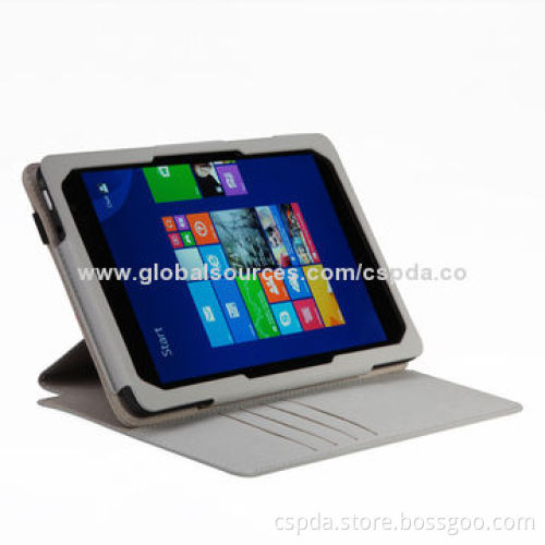 PU Leather Back Stand Cases for Dell Venue 8 Pro with Name Card Slot and Elastic Band